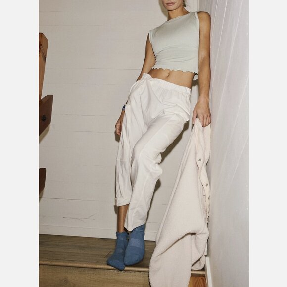 Free People Movement White Hot Shot Relaxed Fit Pants - Picture 2 of 5